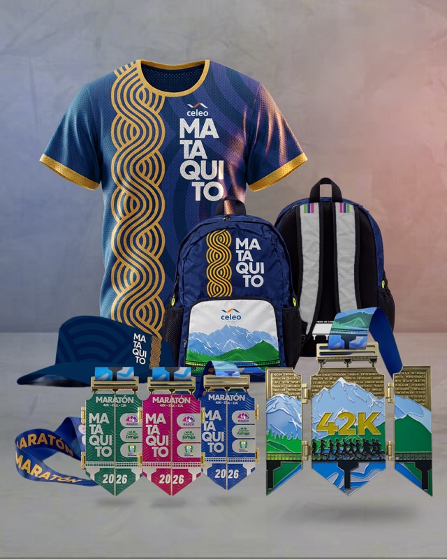 Kit del Mataquito 2026: polera, mochila, visera y medallas finisher